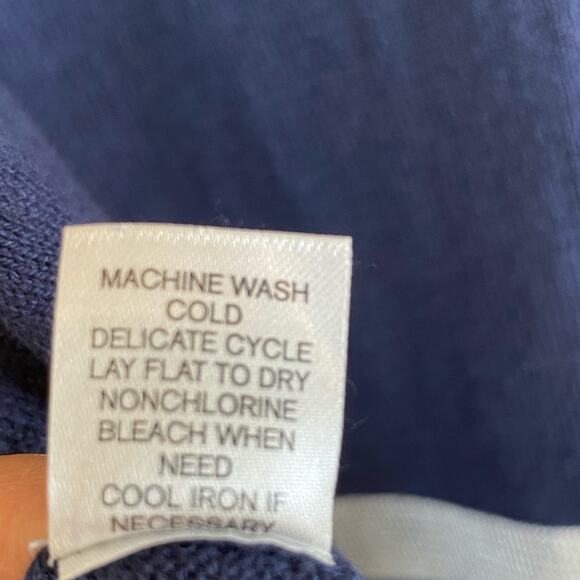 Charming Charlie blue white nautical stripe dolman short sleeve sweater large - Picture 11 of 11